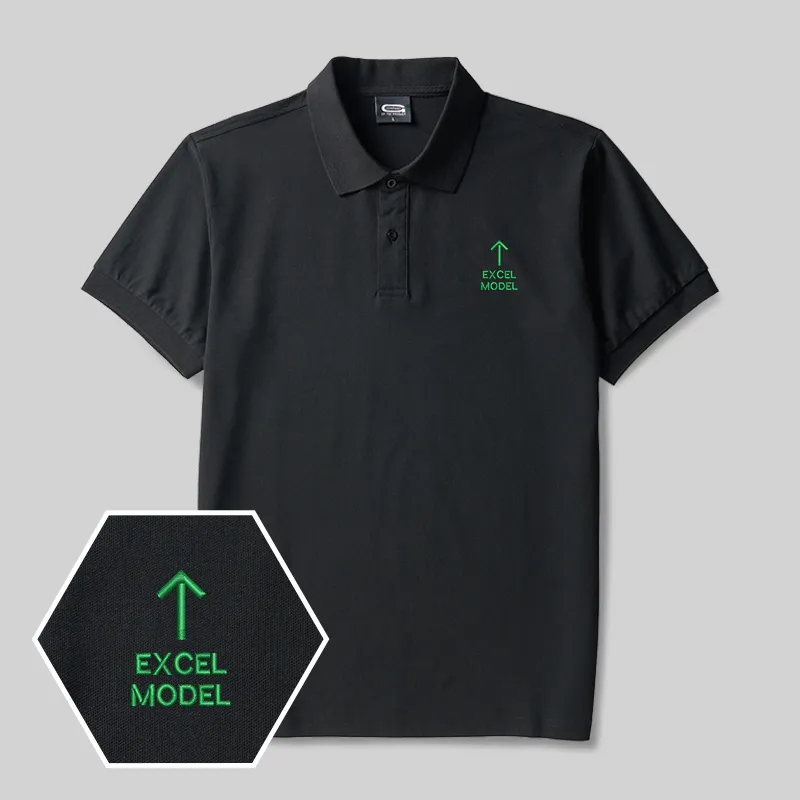 Excel Model Geek Embroidered Polo Shirts