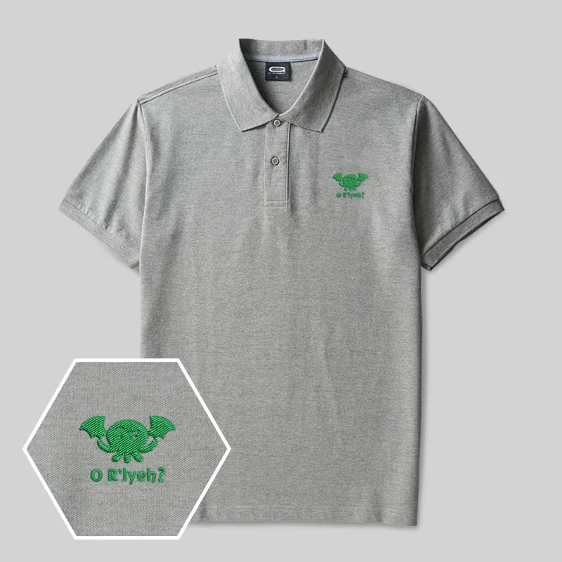 O R'Lyeh Geek Embroidered Polo Shirts - Image 3