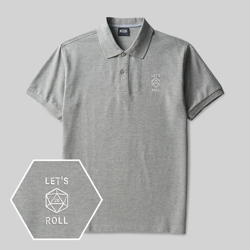 Let's Roll Emblem Geek Embroidered Polo Shirt - Image 3