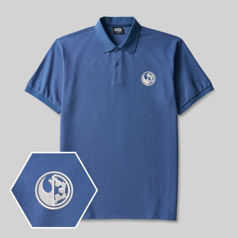 Alternative view of Galactic Badge Geek Embroidered Polo Shirts