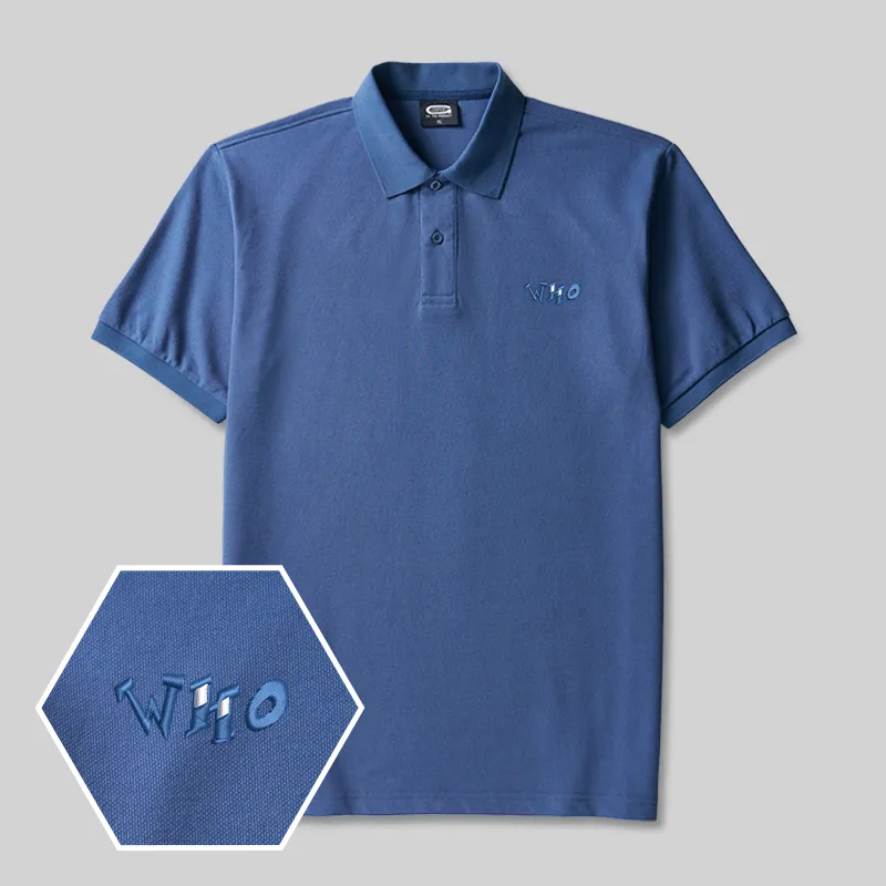 Alternative view of Who Geek Embroidered Polo Shirts