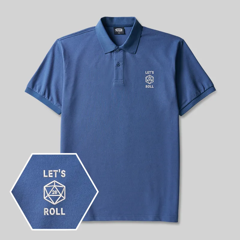 Alternative view of Let's Roll Emblem Geek Embroidered Polo Shirt
