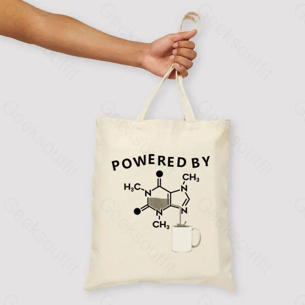 Powered By Caffeine Unisex Tote Bag - Image 3