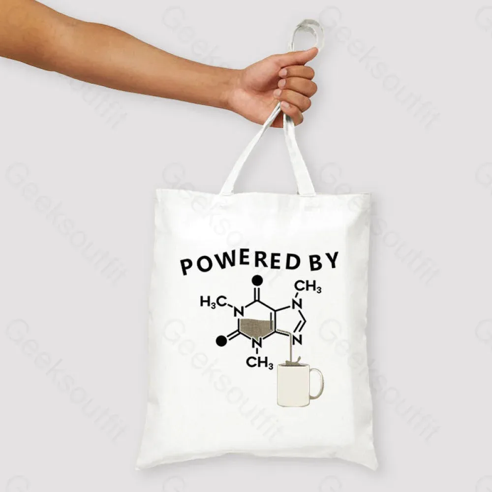 Powered By Caffeine Unisex Tote Bag - Image 2
