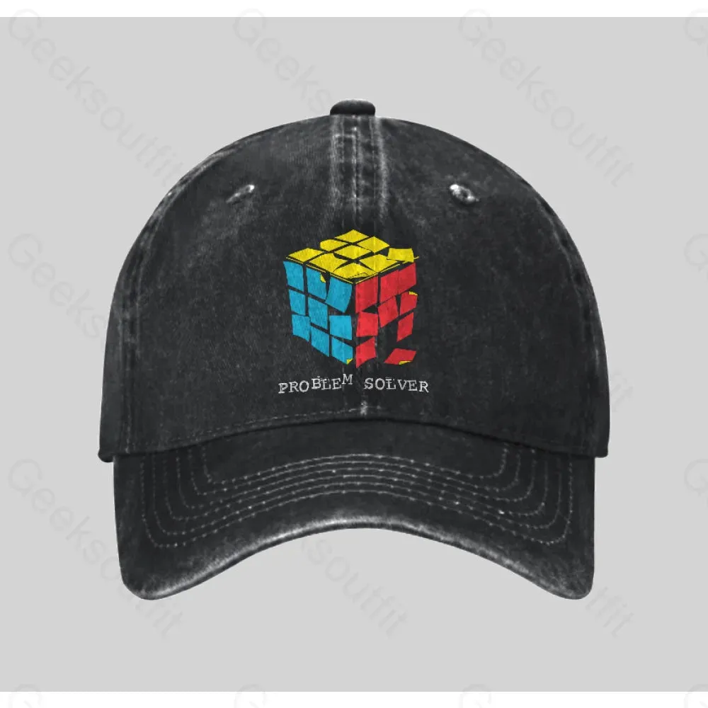 Problem Solver Washed Vintage Baseball Cap - Image 2