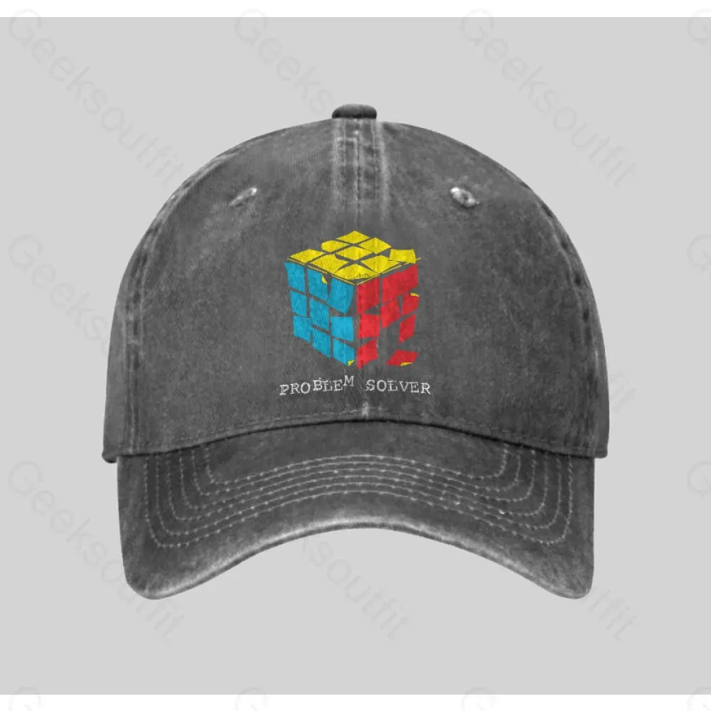 Problem Solver Washed Vintage Baseball Cap - Image 3
