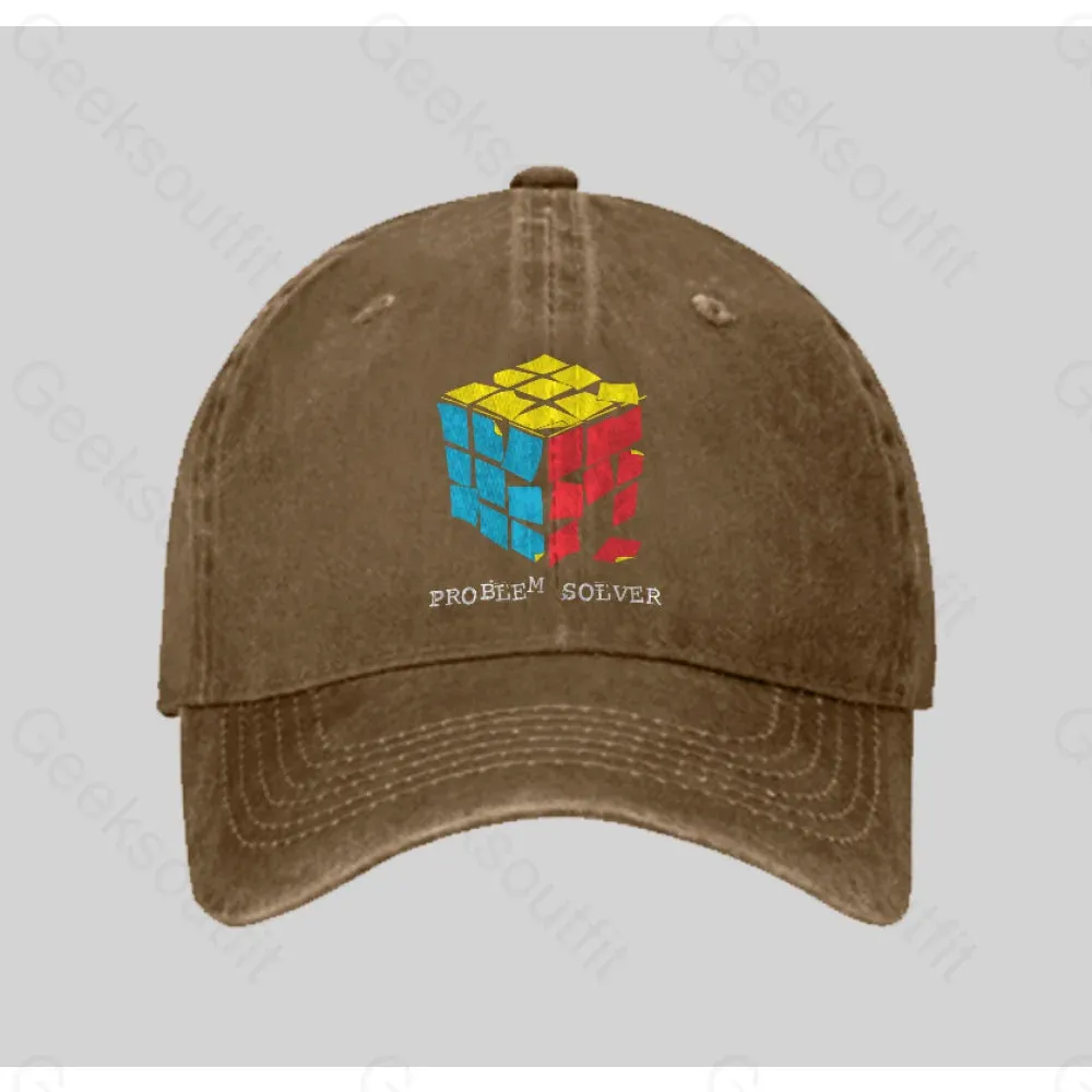 Problem Solver Washed Vintage Baseball Cap - Image 5