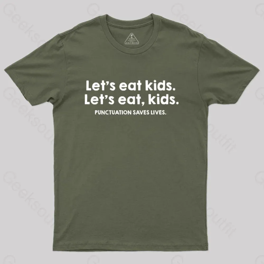Punctuation Saves Lives Funny Nerd T-Shirt - Image 3