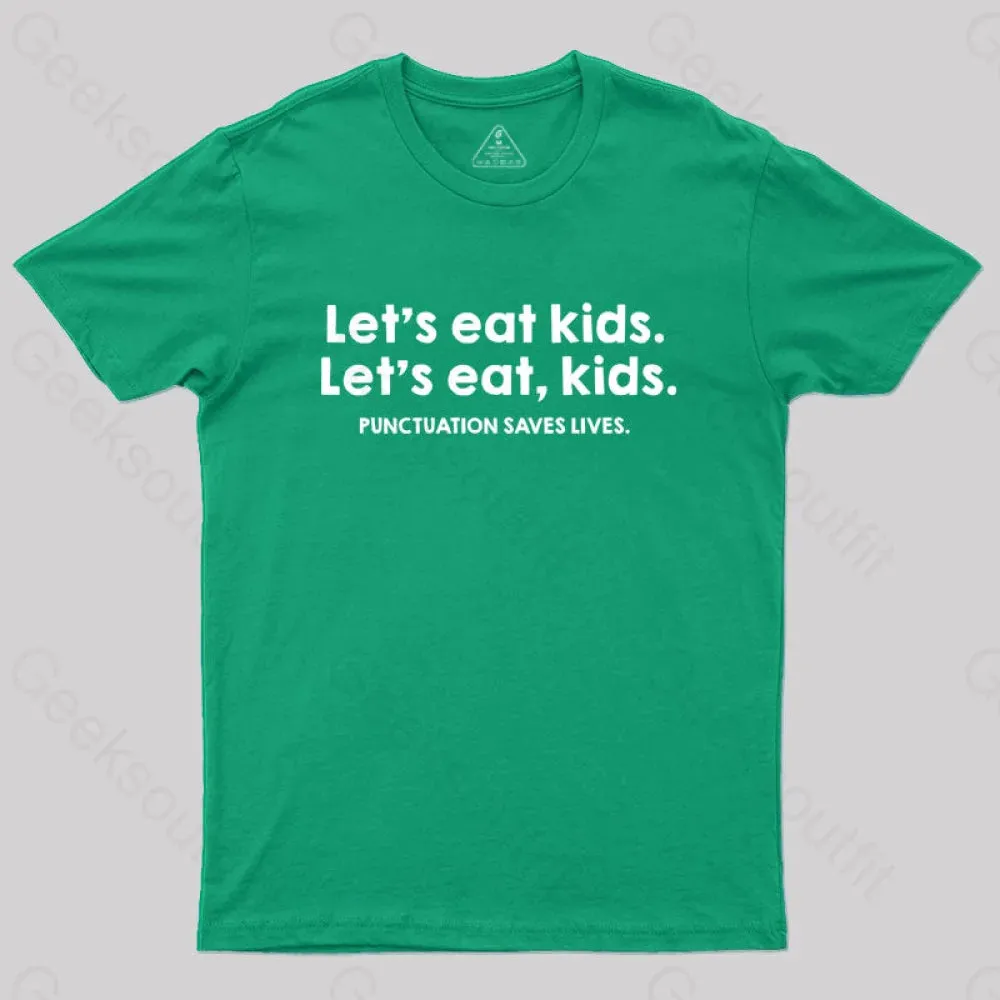 Punctuation Saves Lives Funny Nerd T-Shirt - Image 6