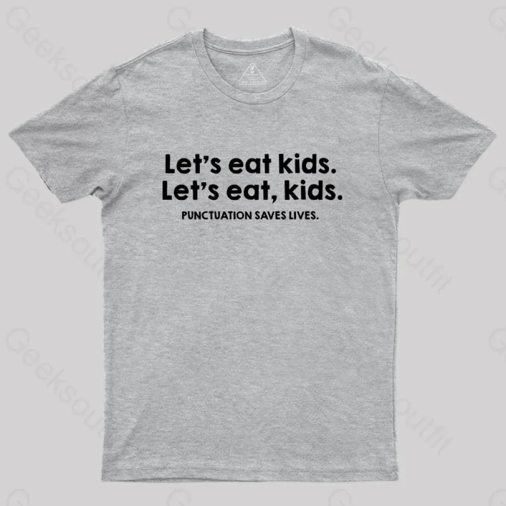 Punctuation Saves Lives Funny Nerd T-Shirt - Image 4