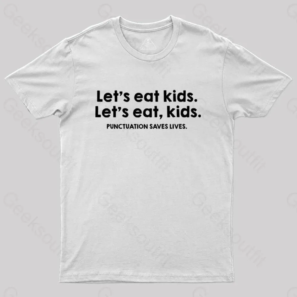 Punctuation Saves Lives Funny Nerd T-Shirt - Image 8