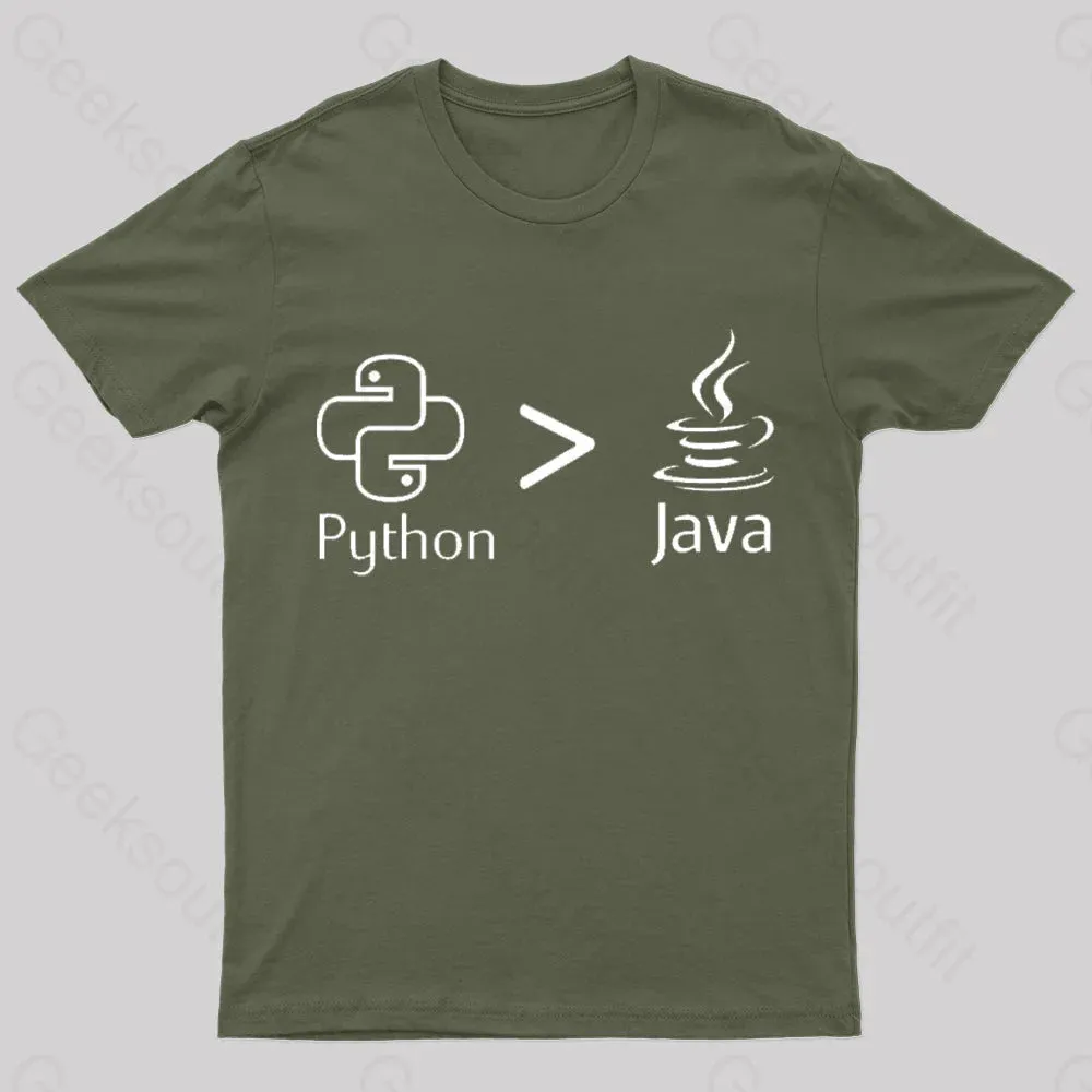 Python Is Better Than Java Nerd T-Shirt - Image 2