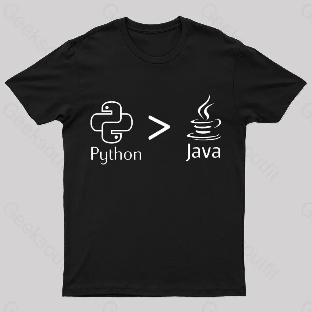 Python Is Better Than Java Nerd T-Shirt - Image 3