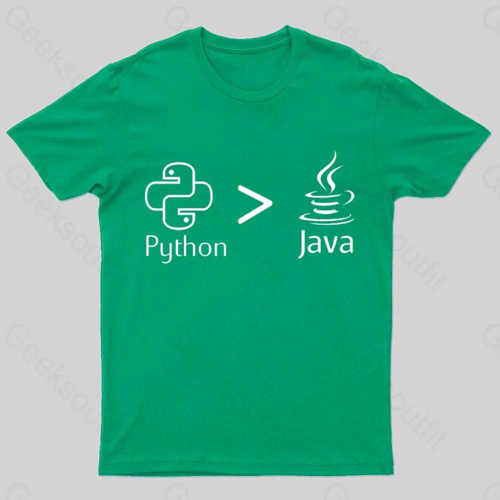 Python Is Better Than Java Nerd T-Shirt - Image 6