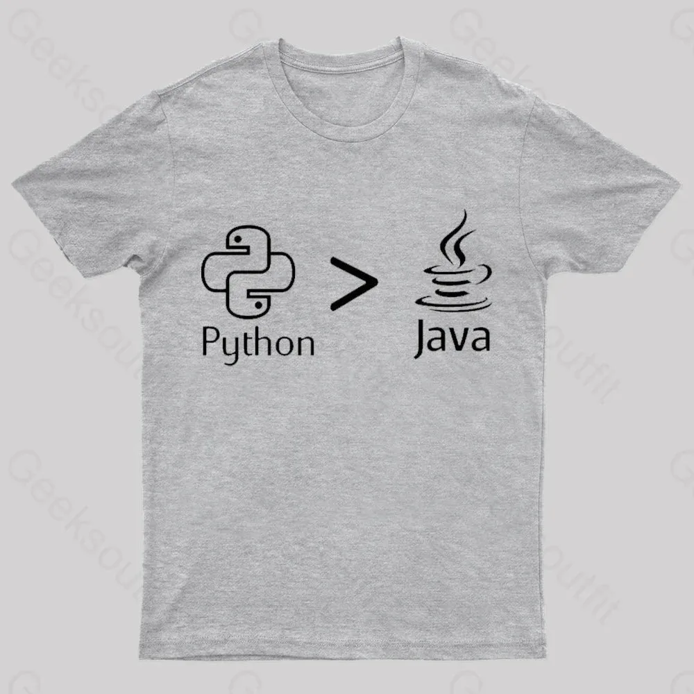 Python Is Better Than Java Nerd T-Shirt - Image 5