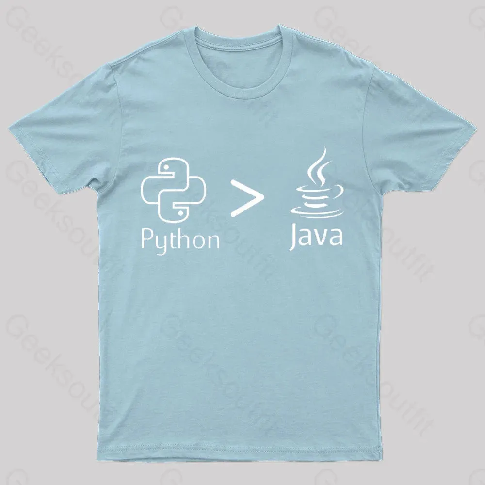 Python Is Better Than Java Nerd T-Shirt - Image 7