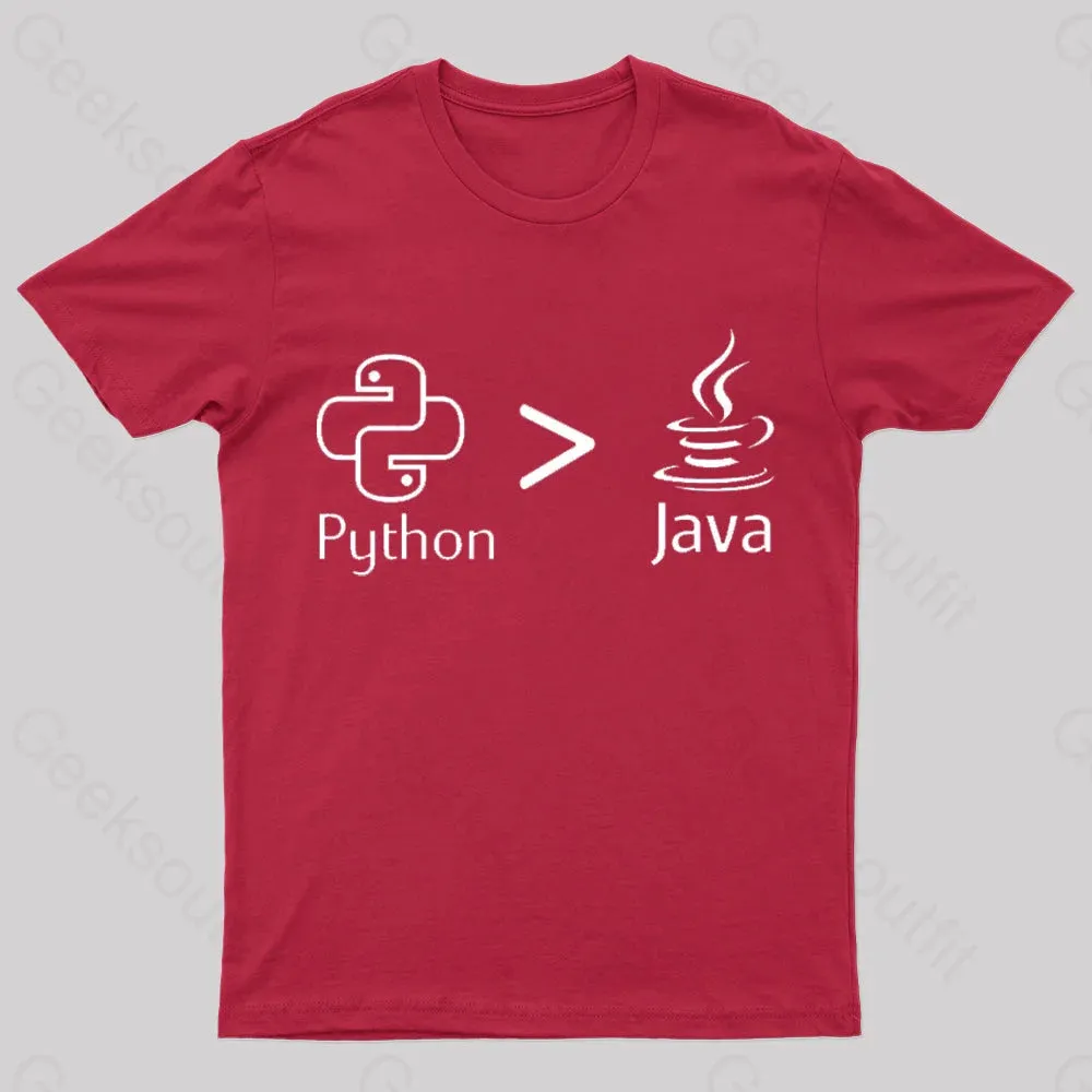 Python Is Better Than Java Nerd T-Shirt - Image 4