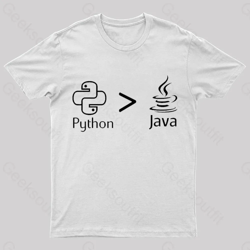 Python Is Better Than Java Nerd T-Shirt - Image 8