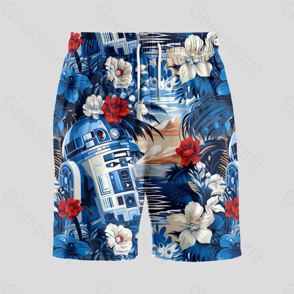 Robot Geeky Drawstring Shorts