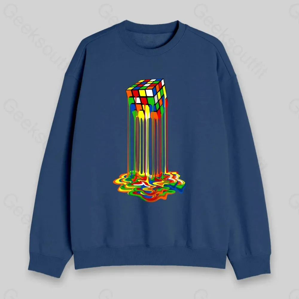 Rainbow Abstraction Melted Cube Sweatshirt - Image 2