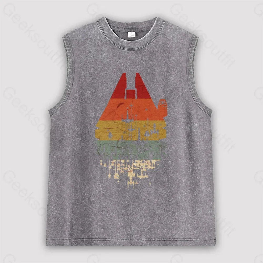 Retro Battleship Unisex Washed Tank - Image 3