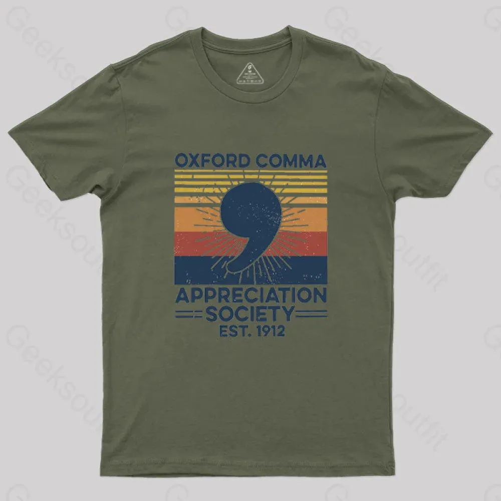 Retro Oxford Comma Appreciation Society T-Shirt - Image 3