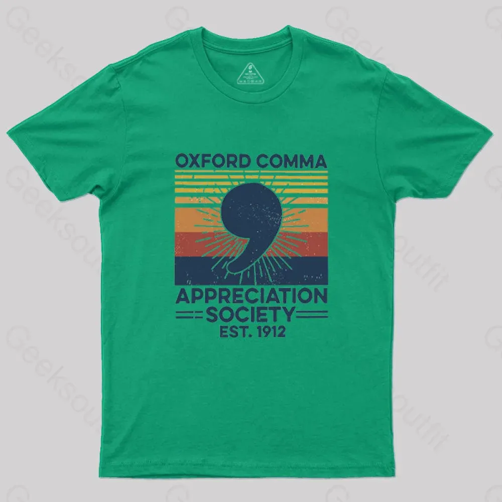 Retro Oxford Comma Appreciation Society T-Shirt - Image 2