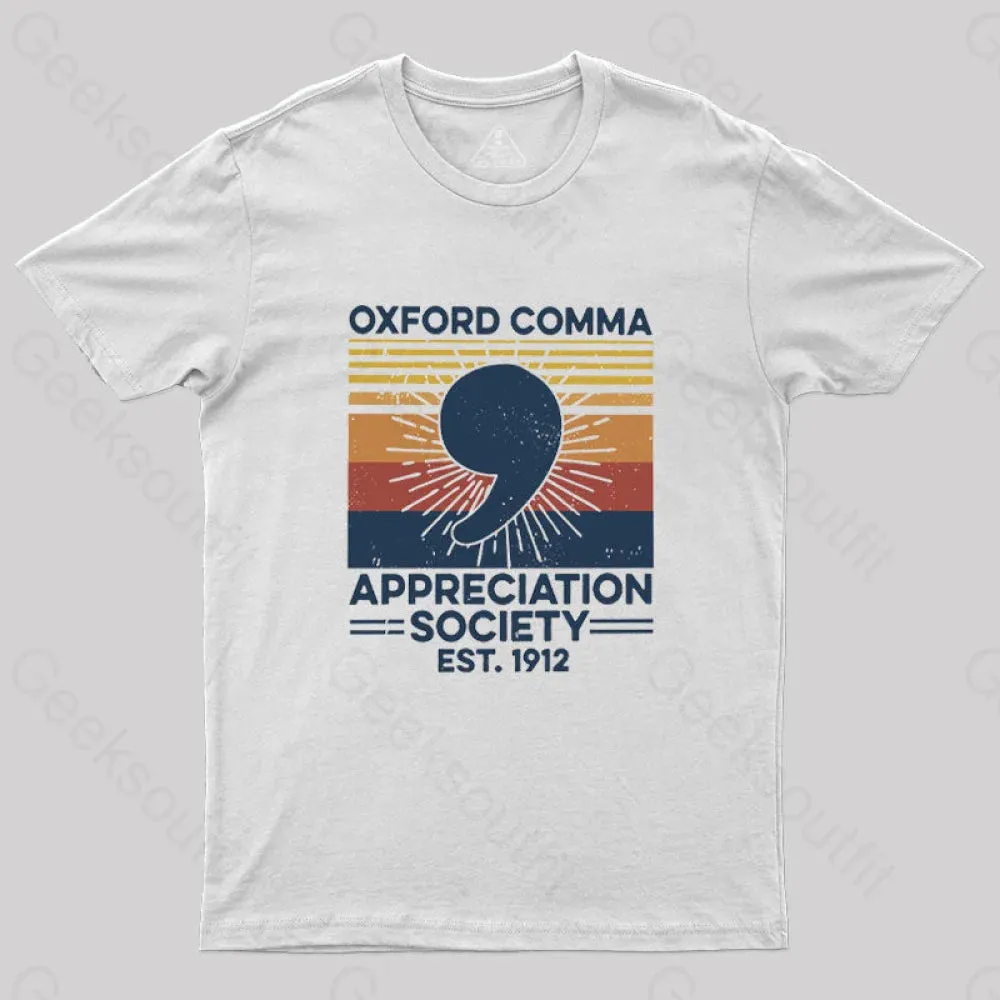 Retro Oxford Comma Appreciation Society T-Shirt - Image 4