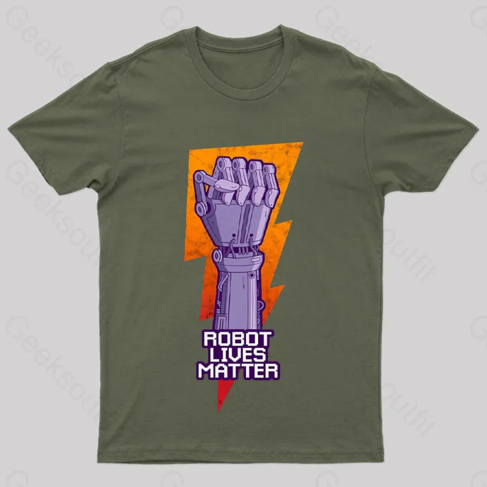 Robot Lives Matter Asimov Classic Nerd T-Shirt - Image 3