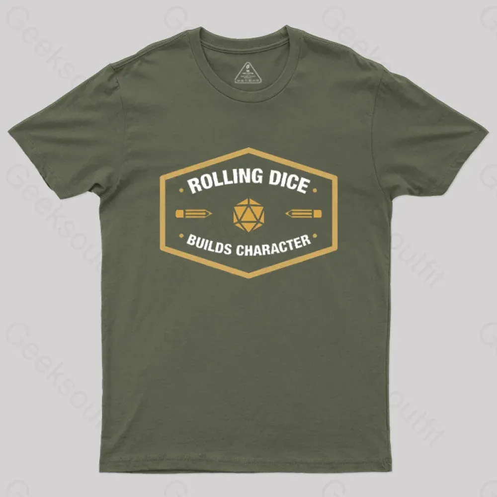 Rolling Dice Builds Character T-Shirt - Image 2