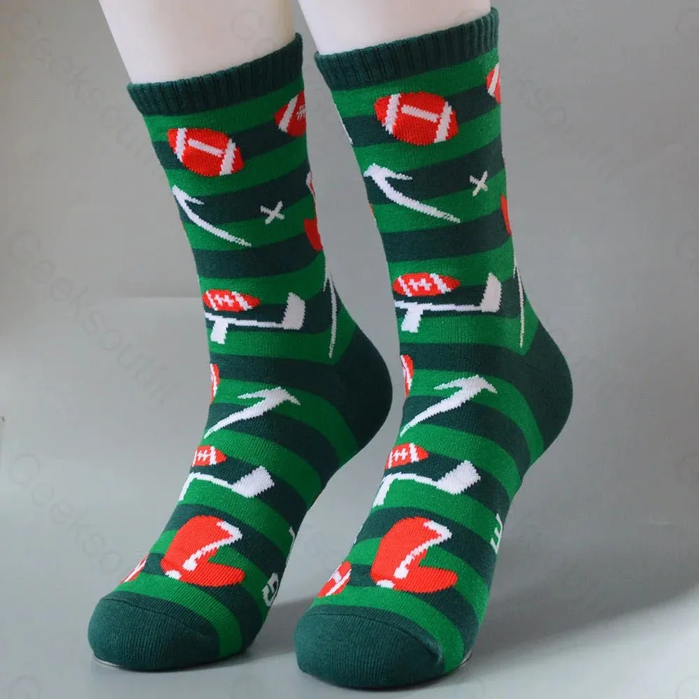 Rugby Pattern Men's Crew Socks
