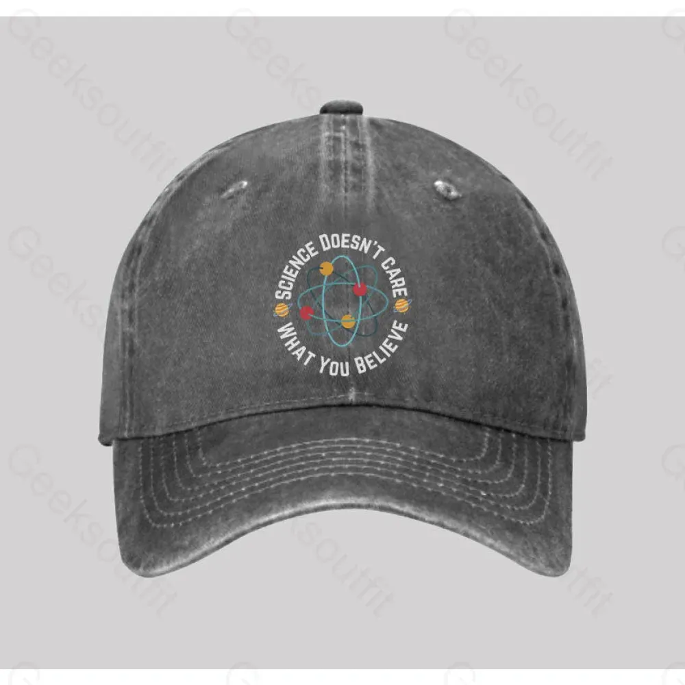 Science doesn't care what you believe Washed Vintage Baseball Cap - Image 2