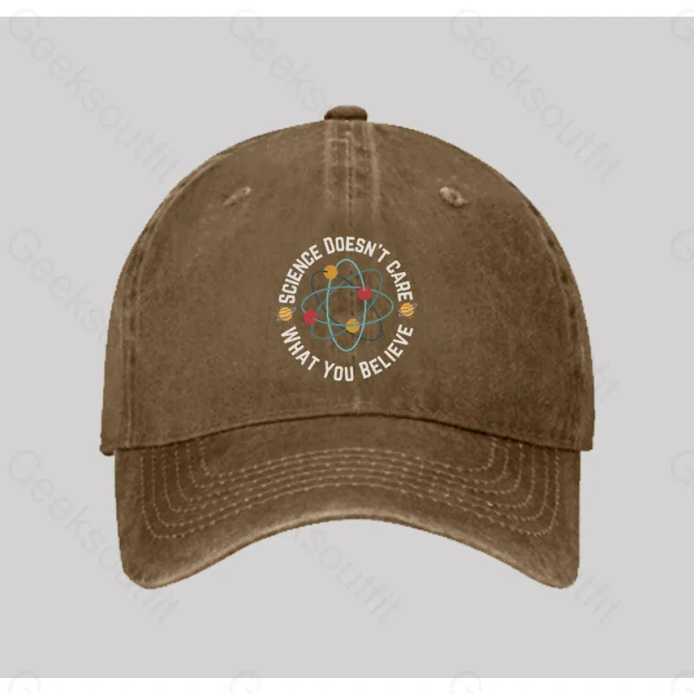 Science doesn't care what you believe Washed Vintage Baseball Cap - Image 5