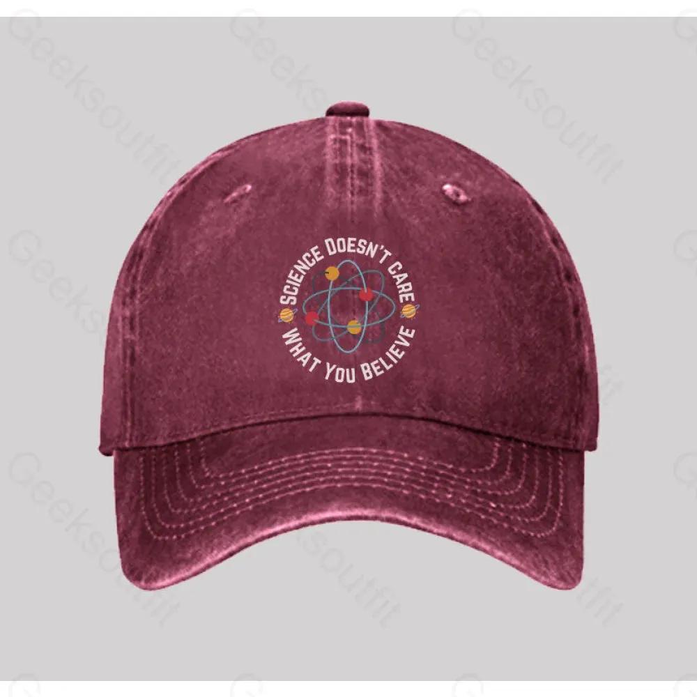 Science doesn't care what you believe Washed Vintage Baseball Cap - Image 4