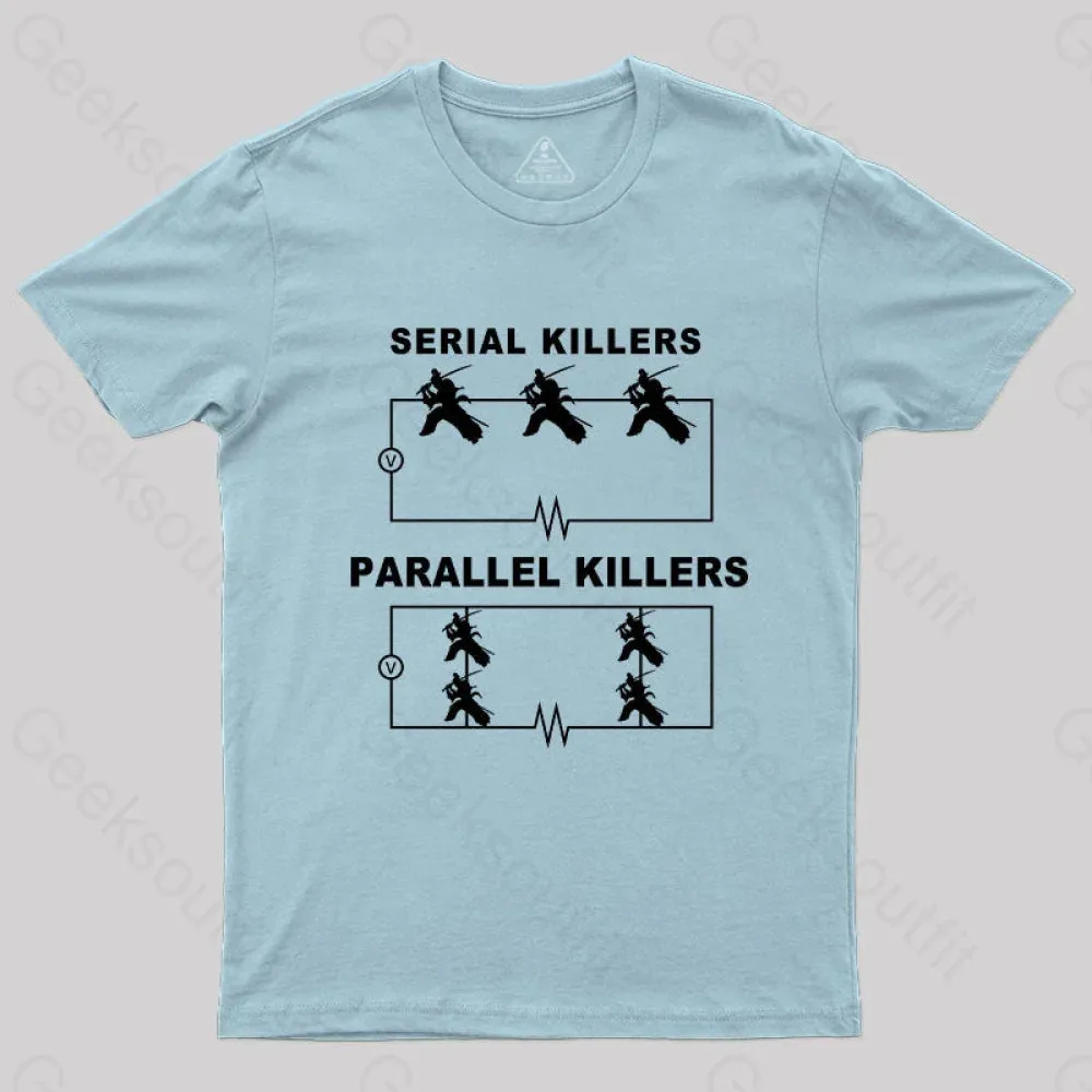 Serial Killers VS Parallel Killers Circuit Diagram Geek Science T-Shirt - Image 6