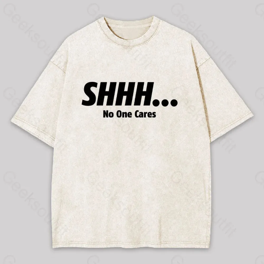 Shhh No One Cares Washed T-shirt - Image 9