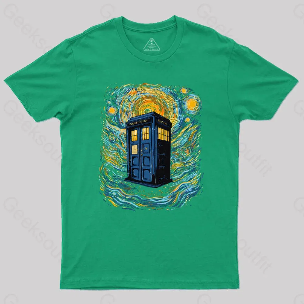 Starry Blue Box Nerd T-Shirt - Image 4