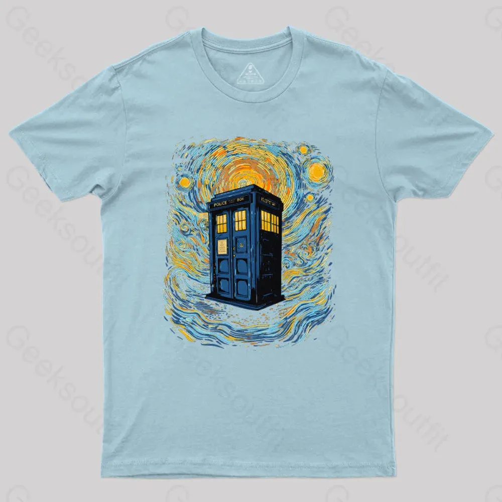 Starry Blue Box Nerd T-Shirt - Image 9