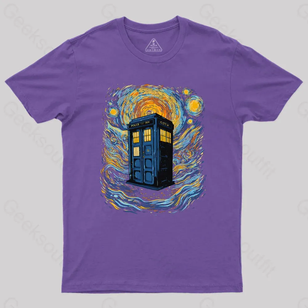 Starry Blue Box Nerd T-Shirt - Image 5