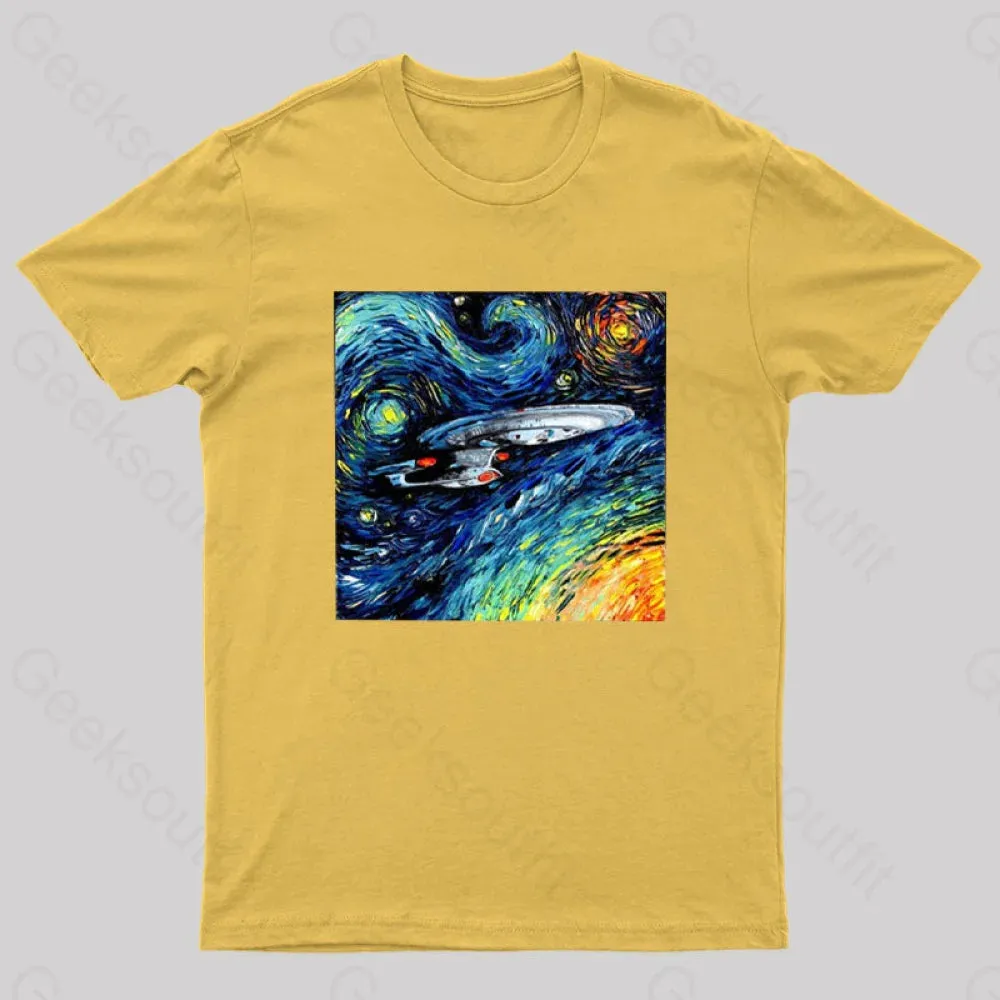 Starry Sky Psychedelic Spaceship T-Shirt - Image 5