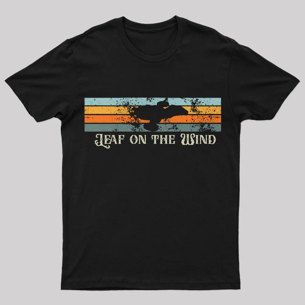 Retro Leaf on the Wind Nerd T-Shirt