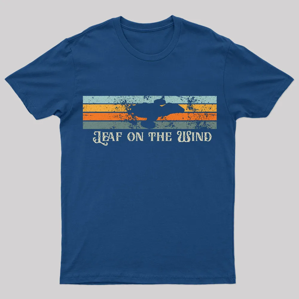 Retro Leaf on the Wind Nerd T-Shirt - Image 2