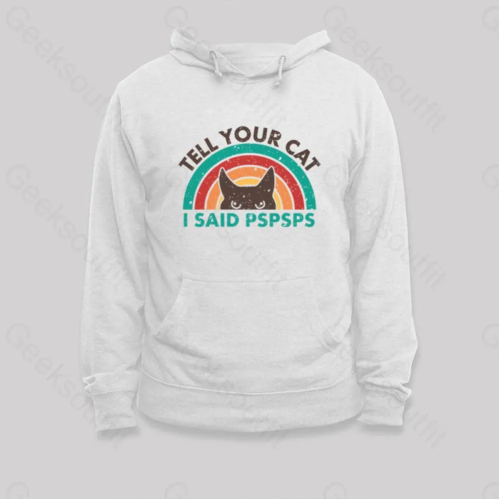 Alternative view of Tell Your Cat Top Retro Cat Rainbow Hoodie