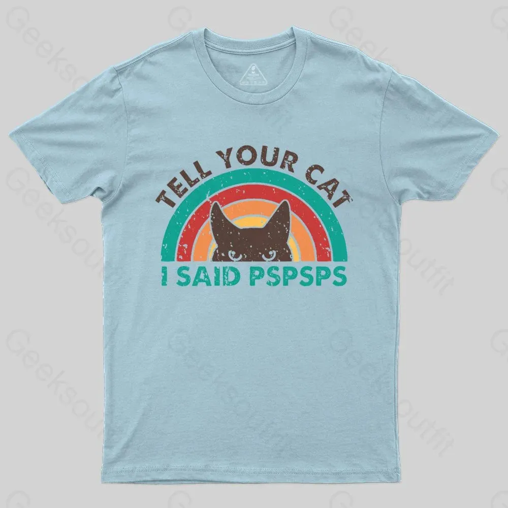 Tell Your Cat Top Retro Cat Rainbow T-shirt - Image 3