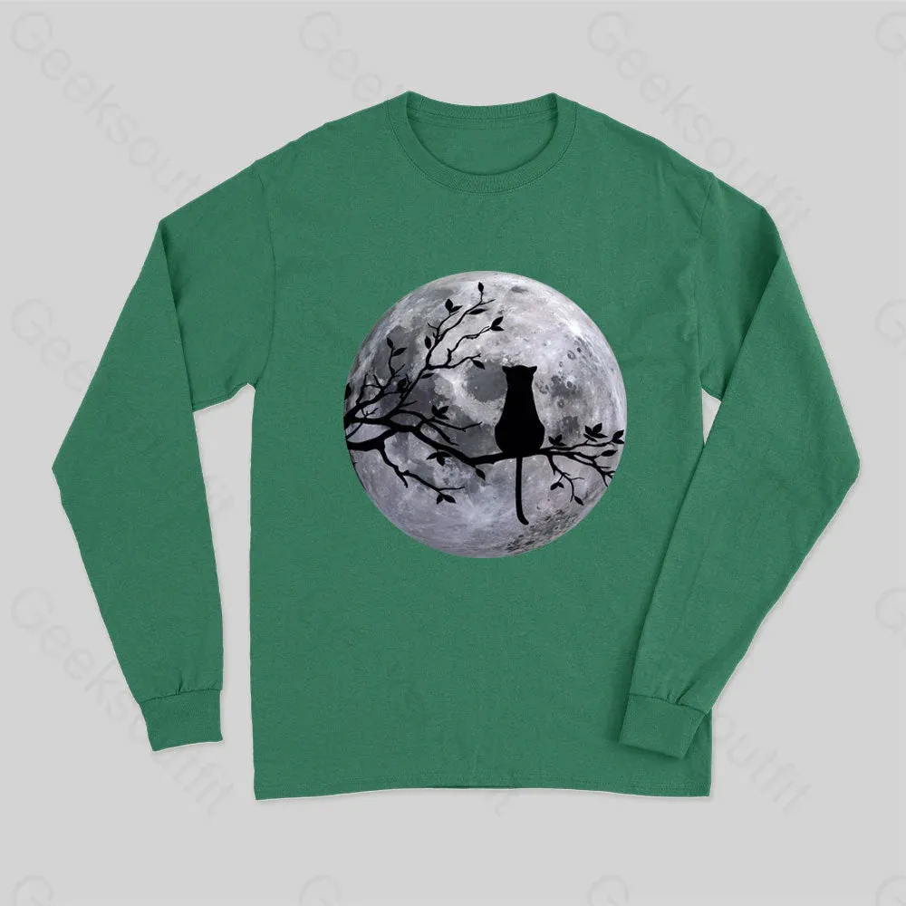 The Cat and the Moon Long Sleeve T-Shirt - Image 3