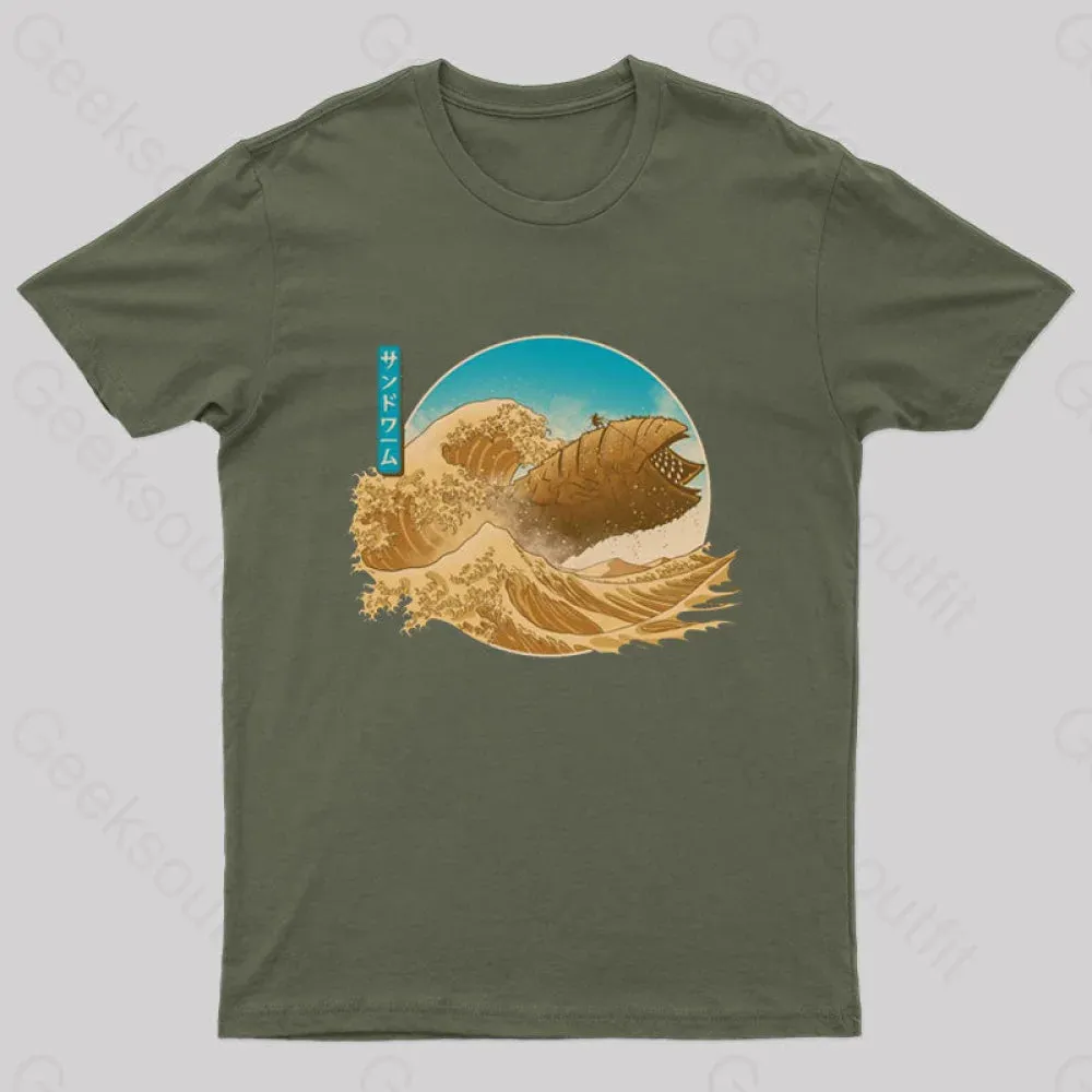 Alternative view of The Great Wave off Desert Planet Geek T-Shirt