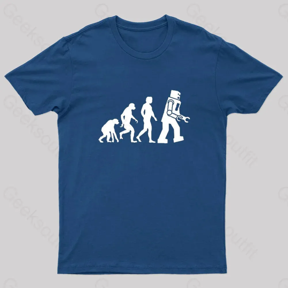 Alternative view of Theory of Evolution Robot Evolution T-Shirt