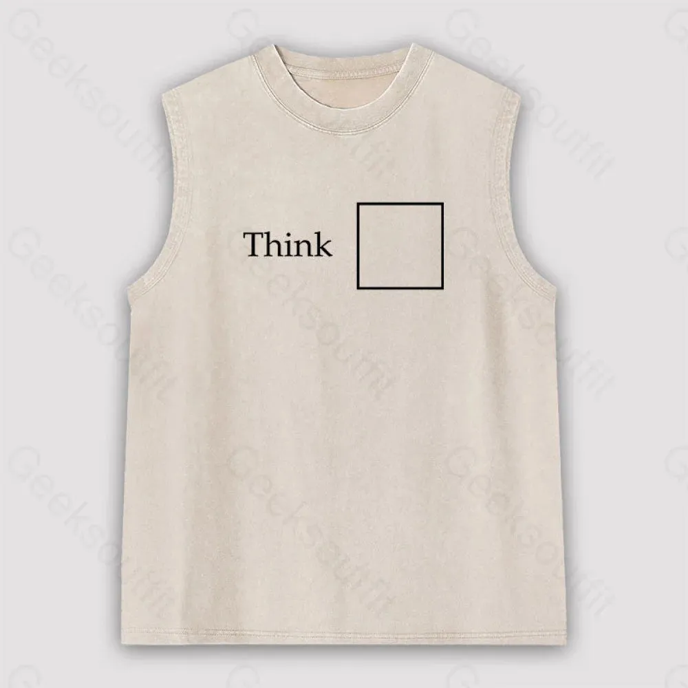 Think Outside the Box Unisex Washed Tank - Image 5