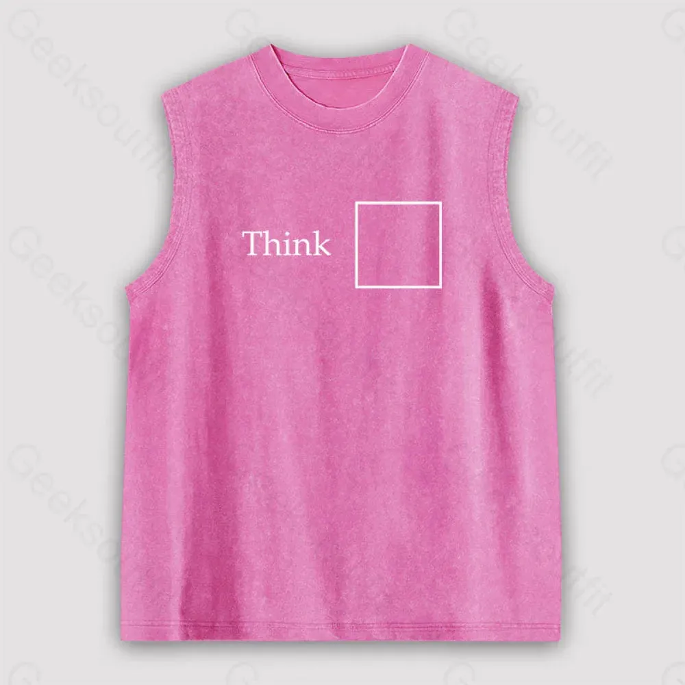Think Outside the Box Unisex Washed Tank - Image 4