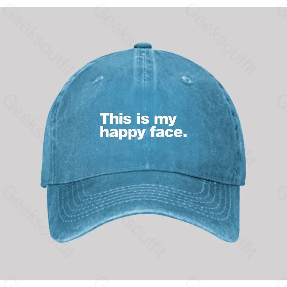 This is my happy face Washed Vintage Baseball Cap - Image 4